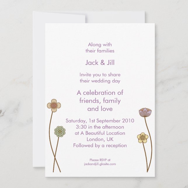 Peeping-Blume (weiß) 12x18 Einladung (Vorderseite)