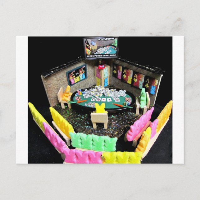 PEEPS POKER-KOPFKOPF POSTKARTE (Vorderseite)