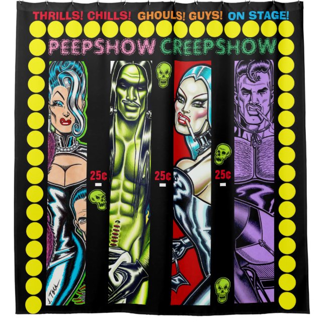 Peepshow Creepshow Duschvorhang (Vorderseite)