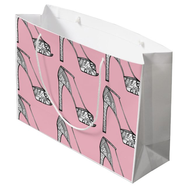 Peeptoe Plattform-Pumpen-Geschenk-Tasche Große Geschenktüte (Rückseite Schrägansicht)