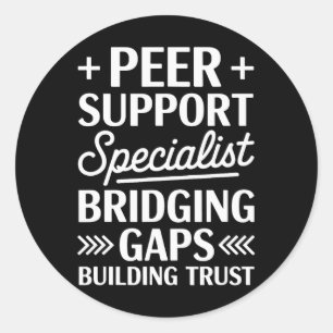 Peer-Coach Aufbau von Vertrauen, Peer-Support-Spez Runder Aufkleber