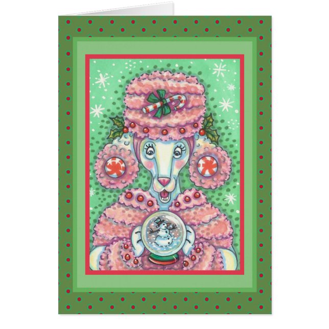 PEFFerminT ROSA POODLE WEIHNACHTSKARTE V (Vorne)