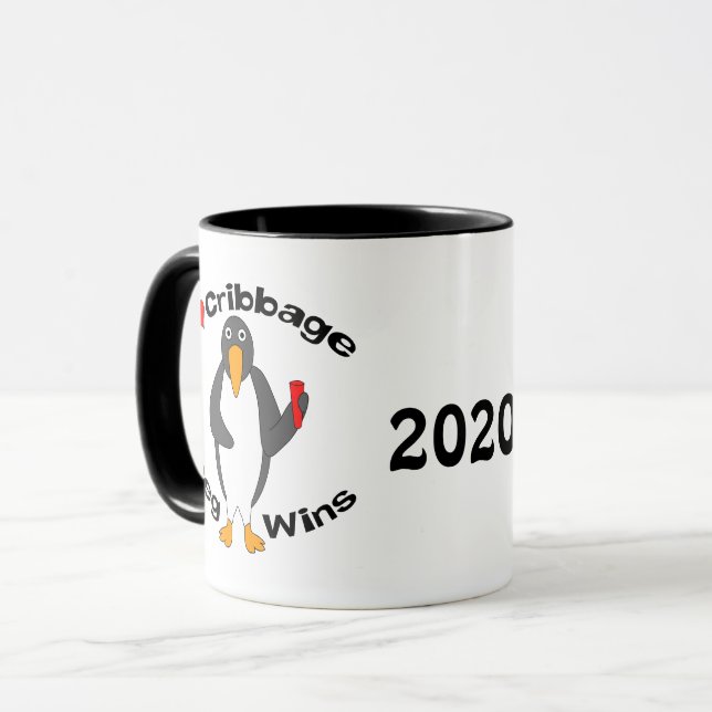 Peg-Wins-Cribage Tasse (Vorderseite Links)