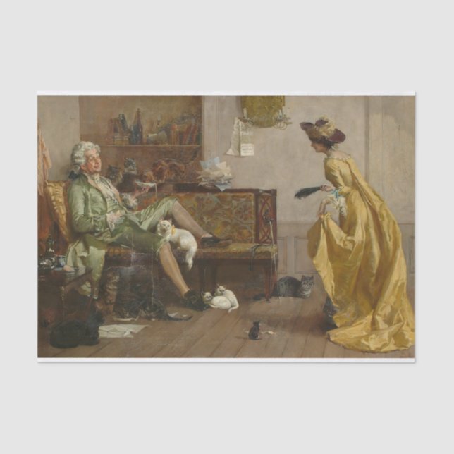 Peg Woffington besucht eine ekzentrische Katze Lov Seidenpapier (Vorderseite)