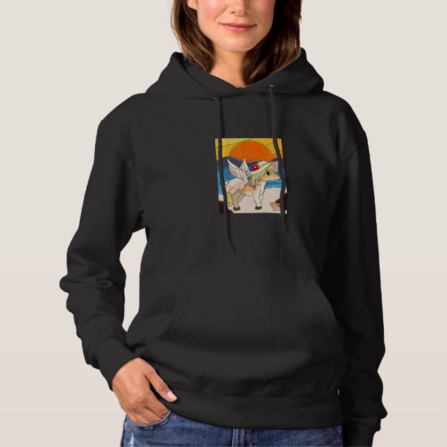 Pegasus am Strand Hoodie (Vorderseite)