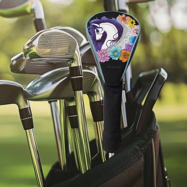 Pegasus Black Floral Golf Headcover (Von Creator hochgeladen)