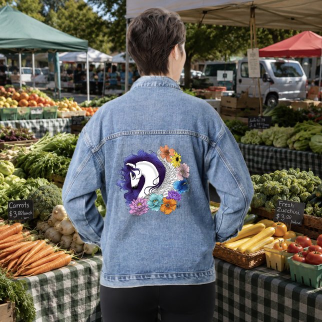 Pegasus Black Floral Jeansjacke (Von Creator hochgeladen)