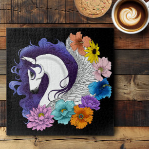 Pegasus Black Floral Puzzle