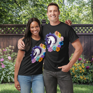 Pegasus Black Floral T-Shirt
