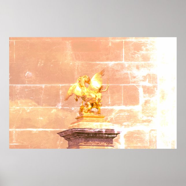 Pegasus – bronze statue Paris – Emmanuel Frémiet Poster (Vorne)
