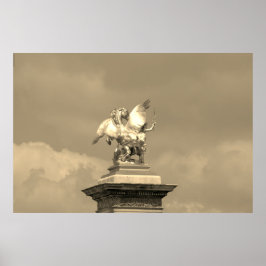Pegasus - Bronzestatue Paris - Emmanuel Frémiet Poster