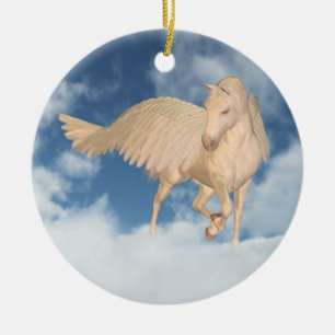 Pegasus, der unten durch Wolken schaut Keramik Ornament