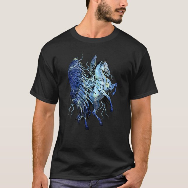 Pegasus Einhörner Pferde Blitz Pegasos Mädchen Ch T-Shirt (Vorderseite)