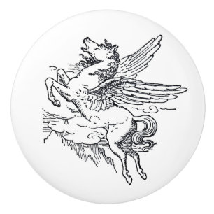 Pegasus-Fabelwesen Keramikknauf
