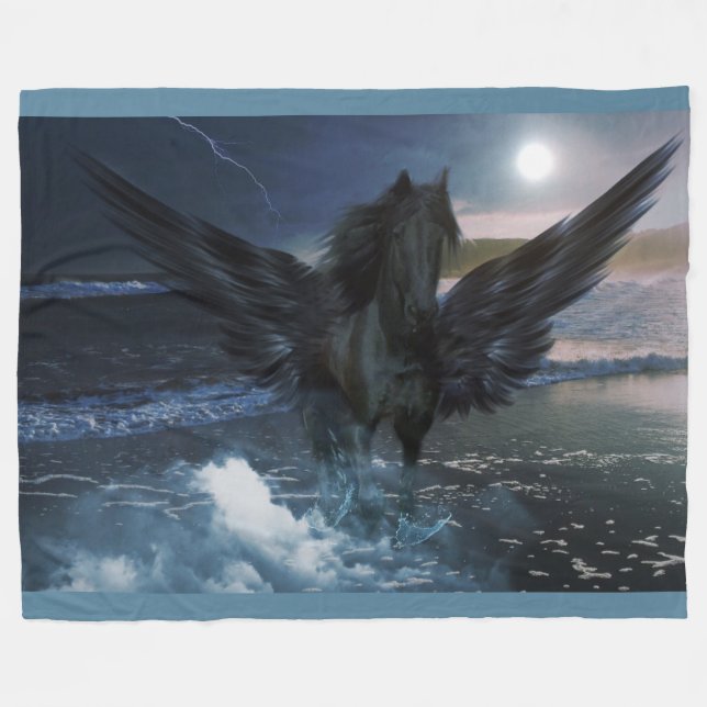 Pegasus-Fantasie auf Fleece-Decke Fleecedecke (Vorderseite (Horizontal))