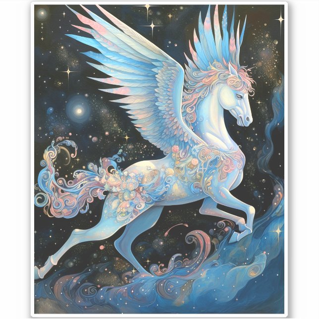 Pegasus Fantasy Art Aufkleber (Vorderseite)