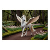 Pegasus Filly auf dem Waldweg