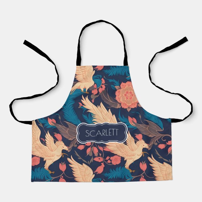 Pegasus floral Personalisiertes Muster Schürze (Vorderseite)