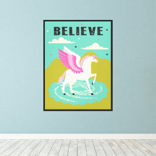 Pegasus Flügelpferd Retro Mod Pop Art Leinwanddruck