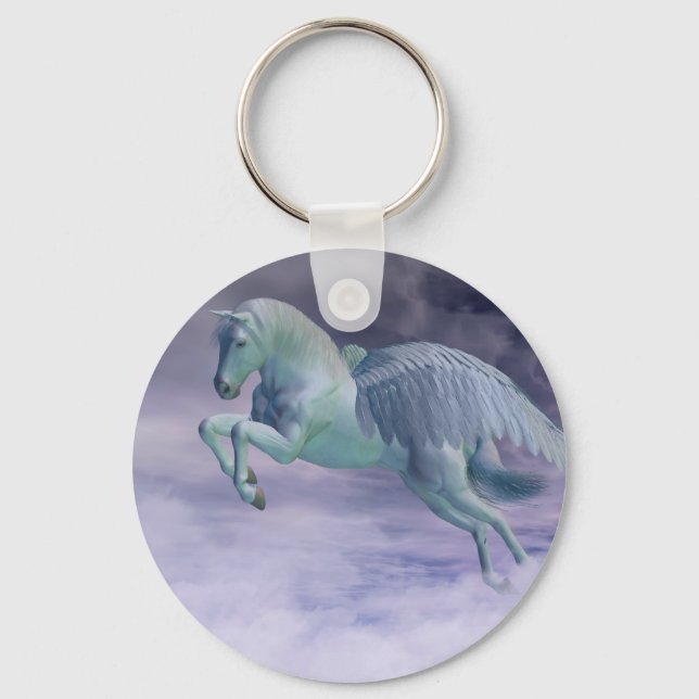Pegasus Galloping durch Sturmwolken Schlüsselanhänger (Vorderseite)