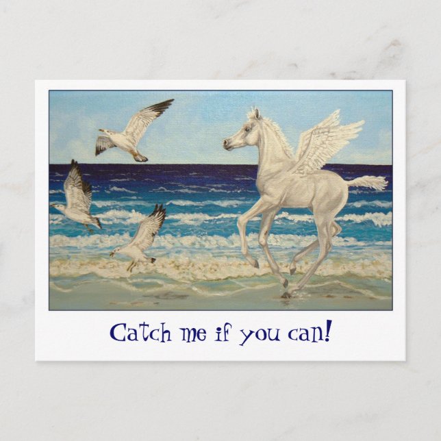 Pegasus Horse & Sea Gulls - Postkarte (Vorderseite)