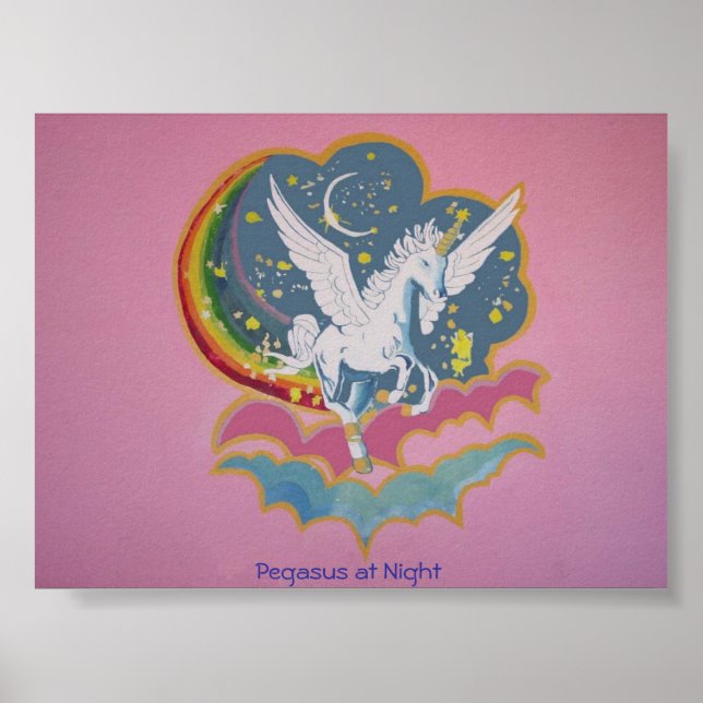Pegasus in der Nacht Poster (Vorne)
