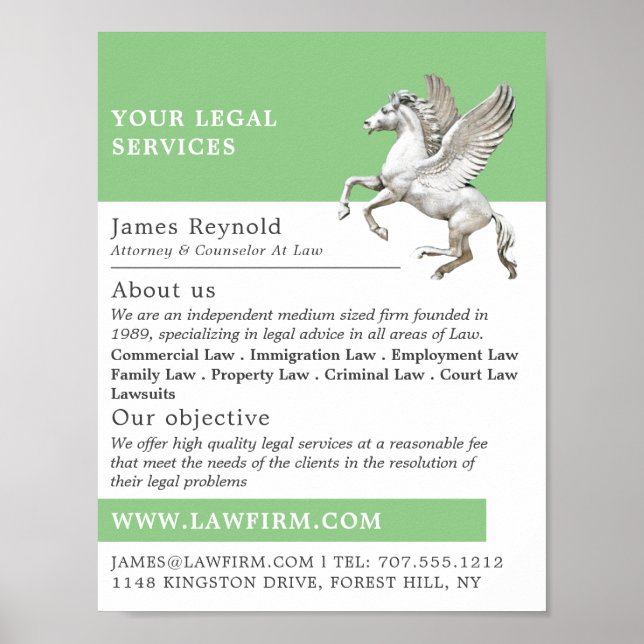 Pegasus, Legal Services Poster (Vorne)