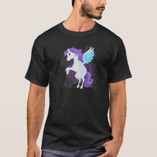 Pegasus Lila Grafik Pferd Flügel Magie T-Shirt