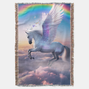 Pegasus mit Regenbogen Decke