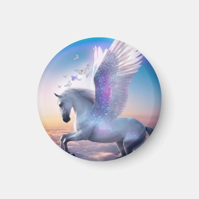 Pegasus mit Regenbogen Magnet (Vorne)