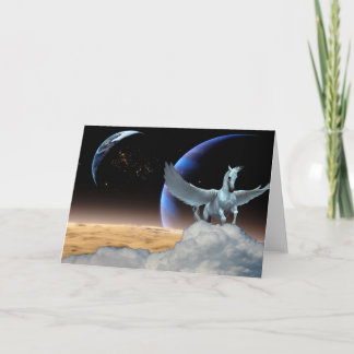 Pegasus-, Mond-und ErdAnlass-Gruß-Karte Karte