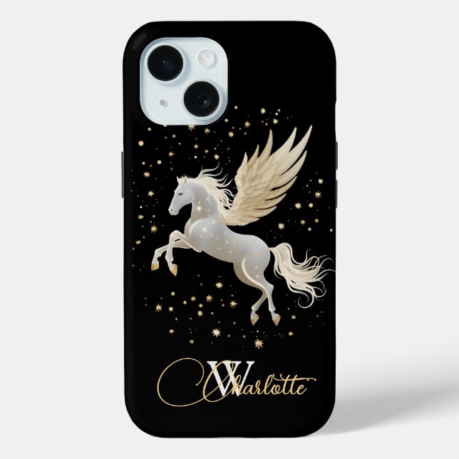 Pegasus Mystique: Celestial Elegance in Gold Case-Mate iPhone Hülle (Rückseite)
