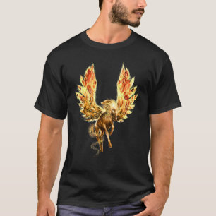 Pegasus Mythische Flammende Pferde Mit Feurigem Fl T-Shirt