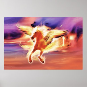 Pegasus Pferd "Lead mit Licht" Poster