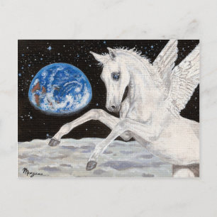 Pegasus Pferd Moon & Earth Fantasy Postkarte