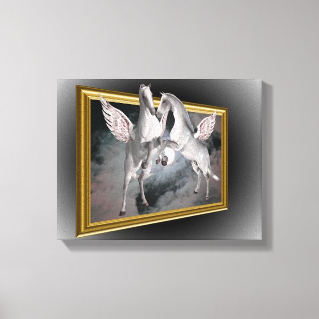 Pegasus Pferde aus der Fantasie der Grenzen Leinwanddruck (Vorderseite)
