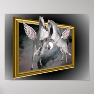 Pegasus Pferde aus der Fantasie der Grenzen Poster