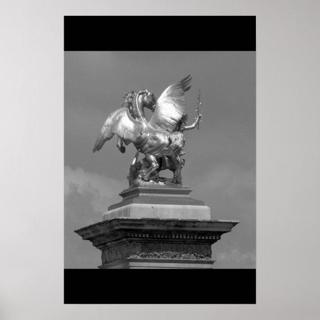 Pegasus Pont Alexandre statue skulptur Paris Pont Poster (Vorne)