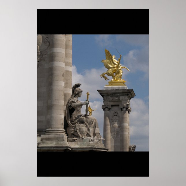 Pegasus Pont Alexandre statue skulptur Paris Pont Poster (Vorne)