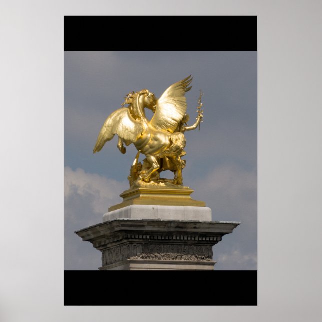 Pegasus Pont Alexandre statue skulptur Paris Pont Poster (Vorne)