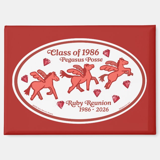 Pegasus Posse Rubin Treffen Magnet (Vorderseite)
