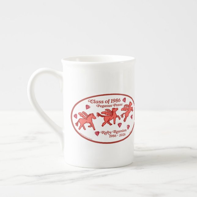 Pegasus Posse Ruby Reunion Bone China  Prozellantasse (Links)