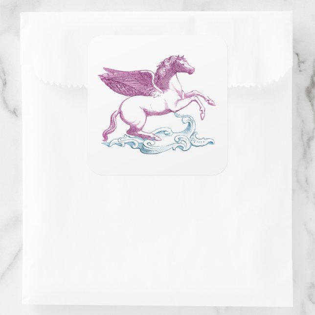 Pegasus Quadratischer Aufkleber (Tasche)