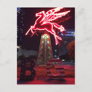 Pegasus Red Flying Horse in Dallas Postkarte