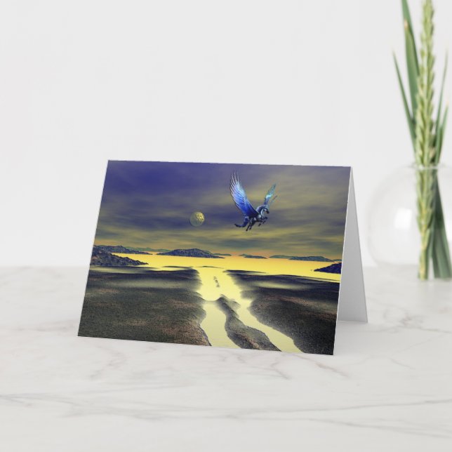 Pegasus-Steigen Feiertagskarte (Vorderseite)