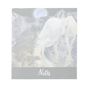 Pegasus und Black Raven Fantasy Notepad Notizblock