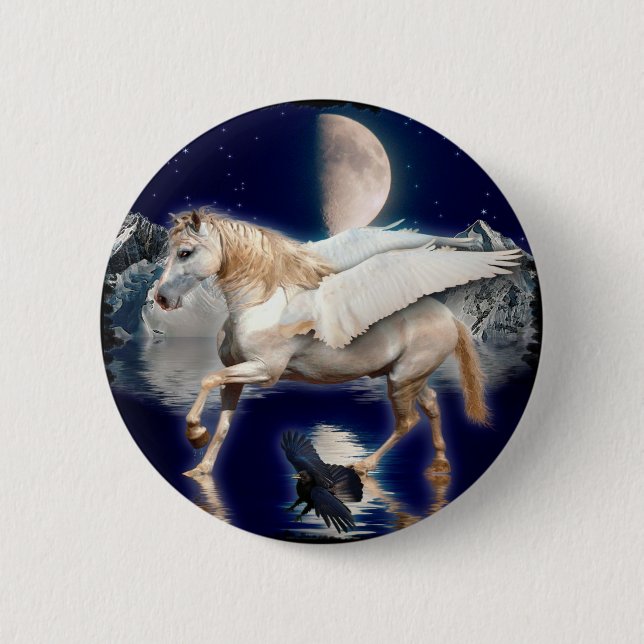 PEGASUS UND SCHWARZE RAVEN BUTTON (Vorderseite)