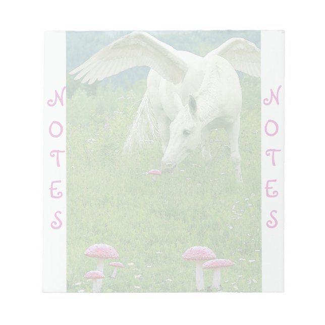 Pegasus und Toadstools Fantasy Notepad Notizblock (Vorderseite)