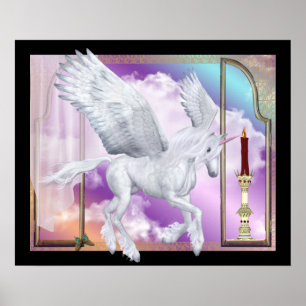 Pegasus Unicorn Fensterszene Poster