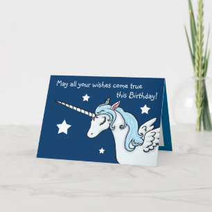 Pegasus Unicorn wünscht Geburtstagskarte Karte
